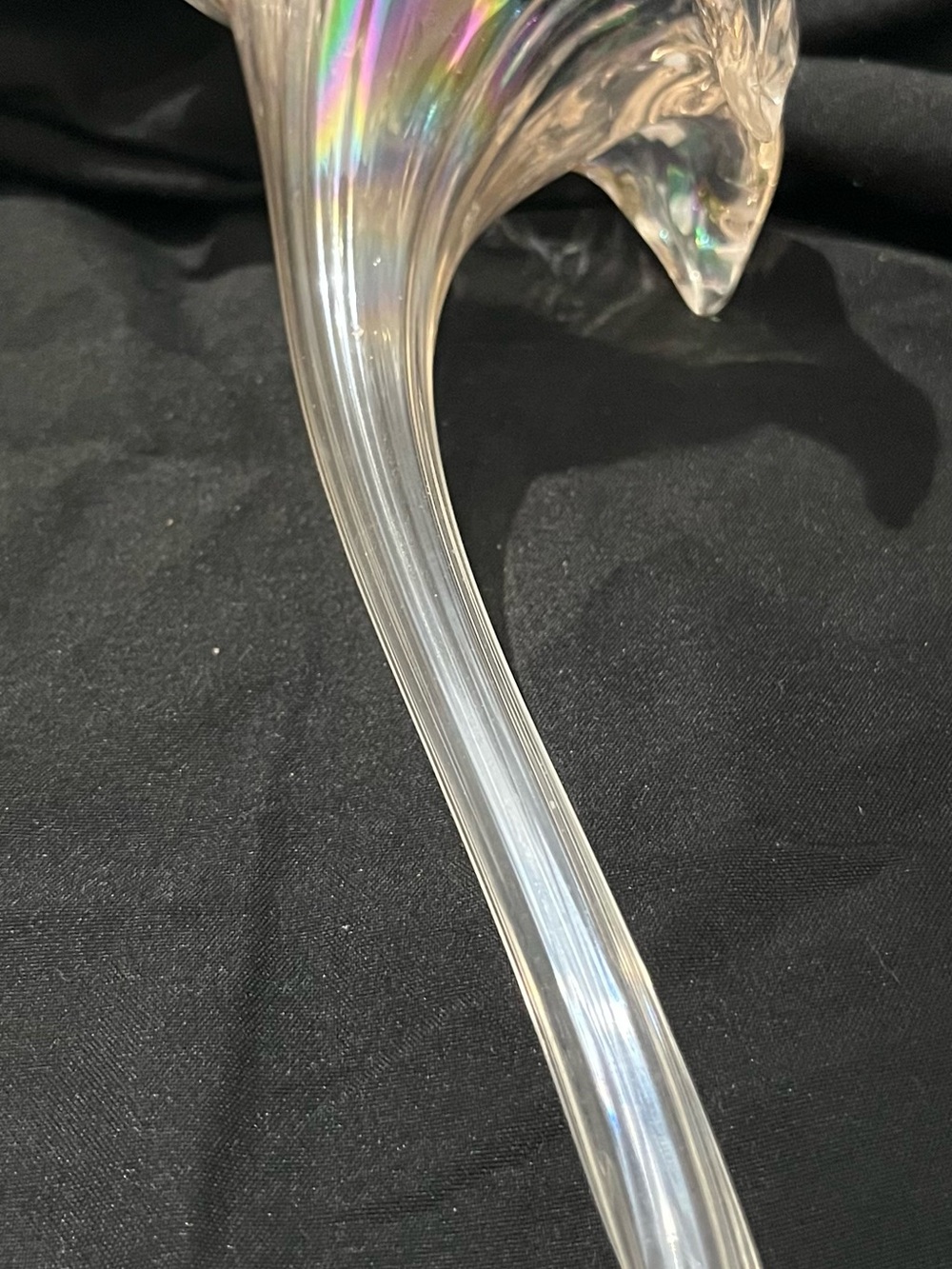 Silvestri Blown Glass Lily Stem Clear Iridescent Lustre Flower 7" - Picture 5 of 10